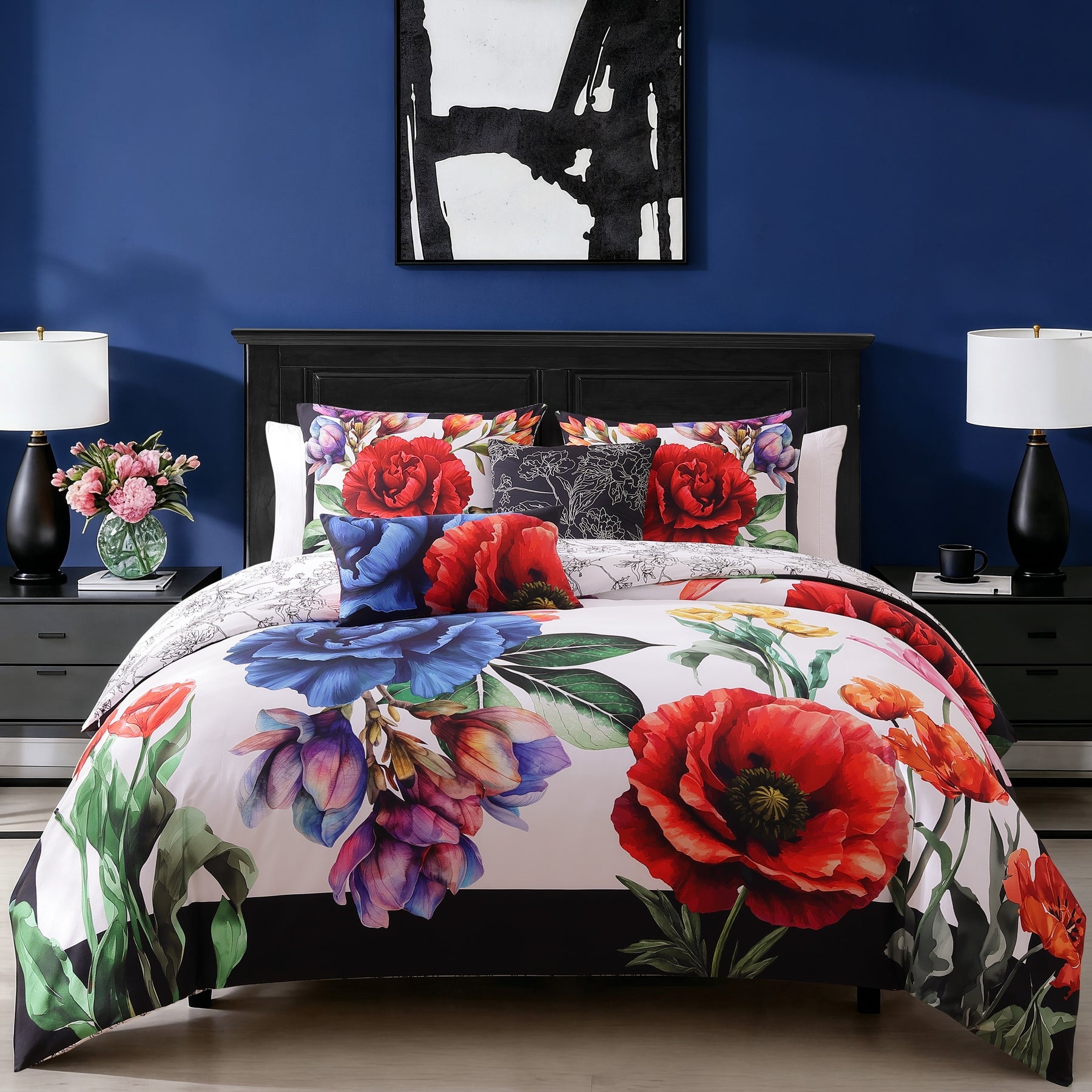 Bebejan Petal Portrait 100% Cotton Sateen 5 Piece Reversible